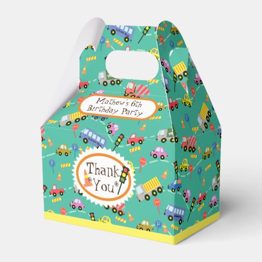 Blauwgroen transportdoos bedankdoosjes (Voorkant Zijde)