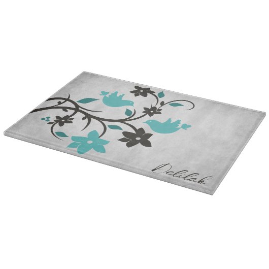 Blauwgroen trekvogels — Aangepast snijvlak Snijplank (Hoek)