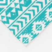 Blauwgroen tribaal patroon Grunge Aztec Fleece Deken (Hoek)