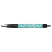 Blauwgroen tribaal patroon Grunge Aztec Pen (Voorkant)