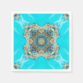 blauwgroen turkooispatroon bohemiaanse bruiloft servetten (Voorkant)