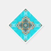 blauwgroen turkooispatroon bohemiaanse bruiloft servetten (Hoek)