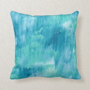 Blauwgroen Turquoise Abstract Kussen