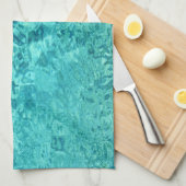 Blauwgroen Turquoise Abstract Theedoek (Quarter Fold)