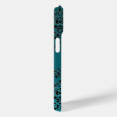 BLAUWGROEN TURQUOISE BLAUWE DAMASK rood zwart Case-Mate iPhone Case (Achterkant / Rechts)