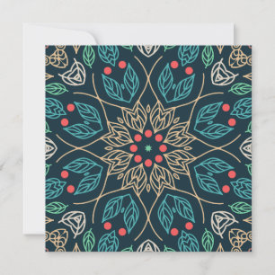Blauwgroen Turquoise Blauwgroen varen Designer Squ Feestdagenkaart