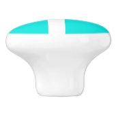 Blauwgroen Turquoise Blue & Bow Chic Keramische Knop (Zijkant)