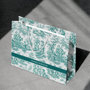  blauwgroen turquoise de jouy groot cadeauzakje