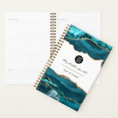 Blauwgroen - Turquoise en Gold Agate Business Plan Planner (Display)