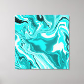 Blauwgroen, Turquoise en White Marble Canvas Afdruk (Voorkant)