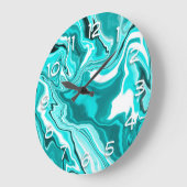 Blauwgroen, Turquoise en White Marble Grote Klok (Hoek)