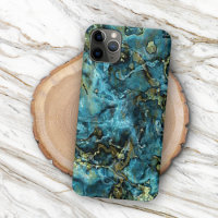 Blauwgroen Turquoise Faux Gold Minerals Agate Patt