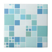Blauwgroen Turquoise Geometric Pattern Bathroom Te Tegeltje (Voorkant)