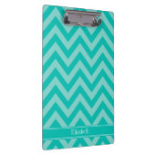 Blauwgroen Turquoise LG Chevron Blauwgroen naam Mo Klembord (Rechts)