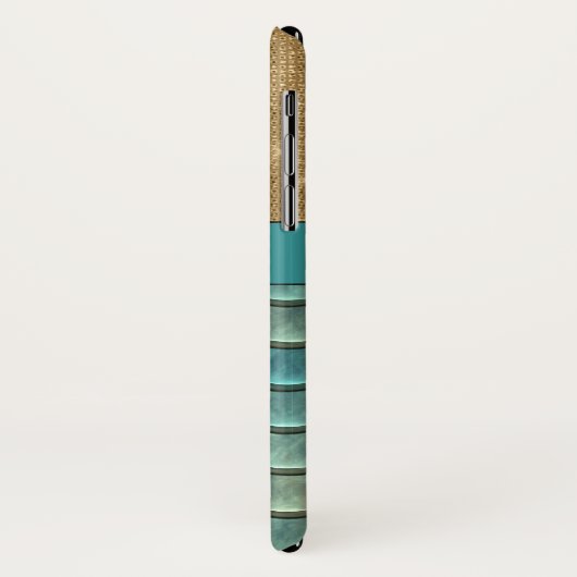 Blauwgroen Turquoise Mermaid Scales | Gold Glitter Case-Mate iPhone Case (Achterkant/links)