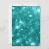 Blauwgroen turquoise string lichten bokeh zoet 16 kaart (Achterkant)