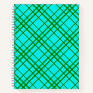 Blauwgroen Turquoise Tartan Plaid Pattern Design Notitieboek