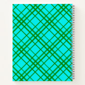 Blauwgroen Turquoise Tartan Plaid Pattern Design Notitieboek (Achterkant)