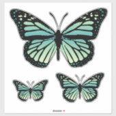 Blauwgroen turquoise vlinder sticker (Vel)