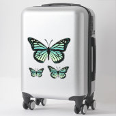Blauwgroen turquoise vlinder sticker (Koffer)