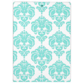 Blauwgroen Turquoise Witte Boog Classy Elegant Gla Klembord (Achterkant)