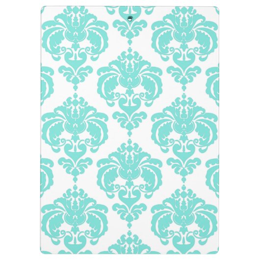 Blauwgroen Turquoise Witte Boog Classy Elegant Gla Klembord (Achterkant)