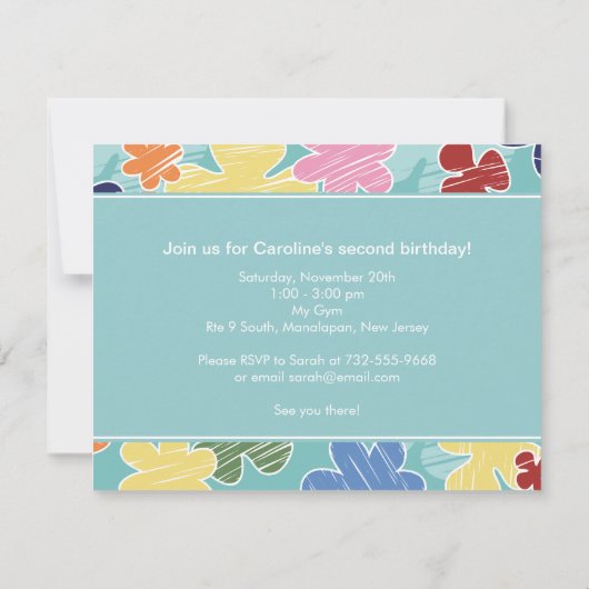 Blauwgroen Tweede verjaardag van de vaarkerij Kaart (Achterkant)