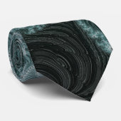 Blauwgroen Twist Starburst Fractal Abstract Stropdas (Opgerold)