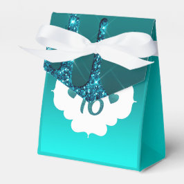 Blauwgroen uitdrijven Glitter Sweet 16 Bedankdoosjes