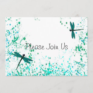 Blauwgroen uitnodiging tot weduwschap