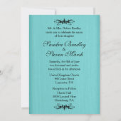 Blauwgroen uitnodiging voor blauwe bruiloft 5 x 7  (Achterkant)