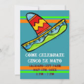 Blauwgroen uitnodigingen van Mexicaanse Fiesta Cin (Achterkant)