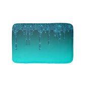 Blauwgroen uitstrijken Glitter Bath Mat (Voorkant)