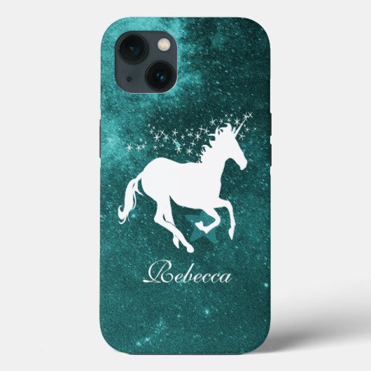 Blauwgroen Unicorn - Aangepast Case-Mate iPhone Case (Achterkant)
