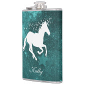 Blauwgroen Unicorn maatkolf Heupfles (Links)