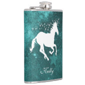 Blauwgroen Unicorn maatkolf Heupfles (Rechts)