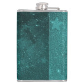 Blauwgroen Unicorn maatkolf Heupfles (Achterkant)