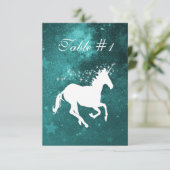 Blauwgroen Unicorn Weddenschappen-ontvangstkaart Kaart (Staand voorkant)