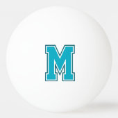 Blauwgroen varsity monogram pingpongballen (Voorkant)