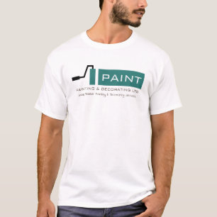 Blauwgroen verfrol, schilder & decorateur Adverten T-shirt