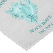 Blauwgroen verkorte tabelmanager met schelp korte tafelloper (Hoek)