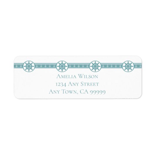 Blauwgroen Verzendwiellogo Etiket (Voorkant)