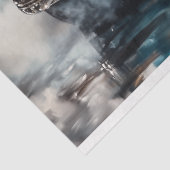 Blauwgroen Vintage Car Decoupage Tissuepapier (Detail)