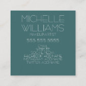 Blauwgroen Visitekaartje Glitter (Achterkant)