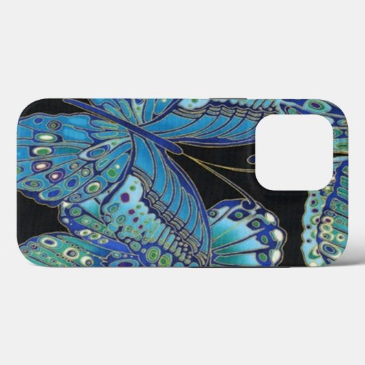 Blauwgroen vlinder Case-Mate iPhone case (Achterkant (horizontaal))