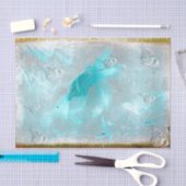 Blauwgroen vlinderbloem Zilver Antiek Tissuepapier (Craft)