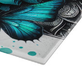 Blauwgroen vlinders Zonnebloem Snijplank (Hoek)