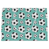 Blauwgroen Voetbal Pattern Green Blue Birthday Spo Groot Cadeauzakje (Voorkant)
