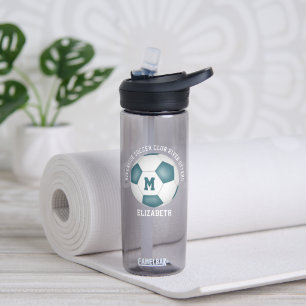 blauwgroen voetbalteam spirit gepersonaliseerd waterfles
