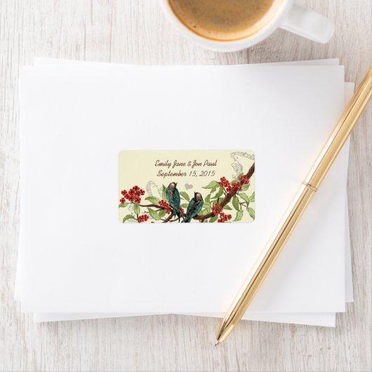 Blauwgroen vogelmerk Drijfmerk Etiket (Insitu)